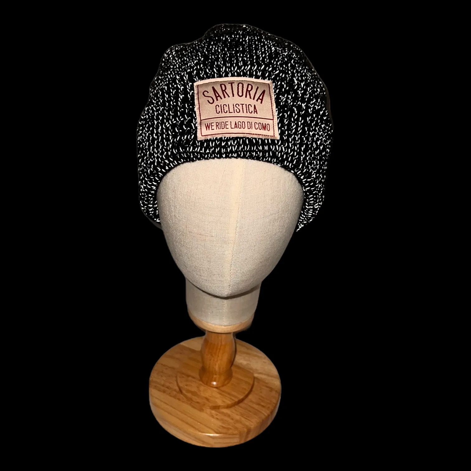 Highly reflective black beanie