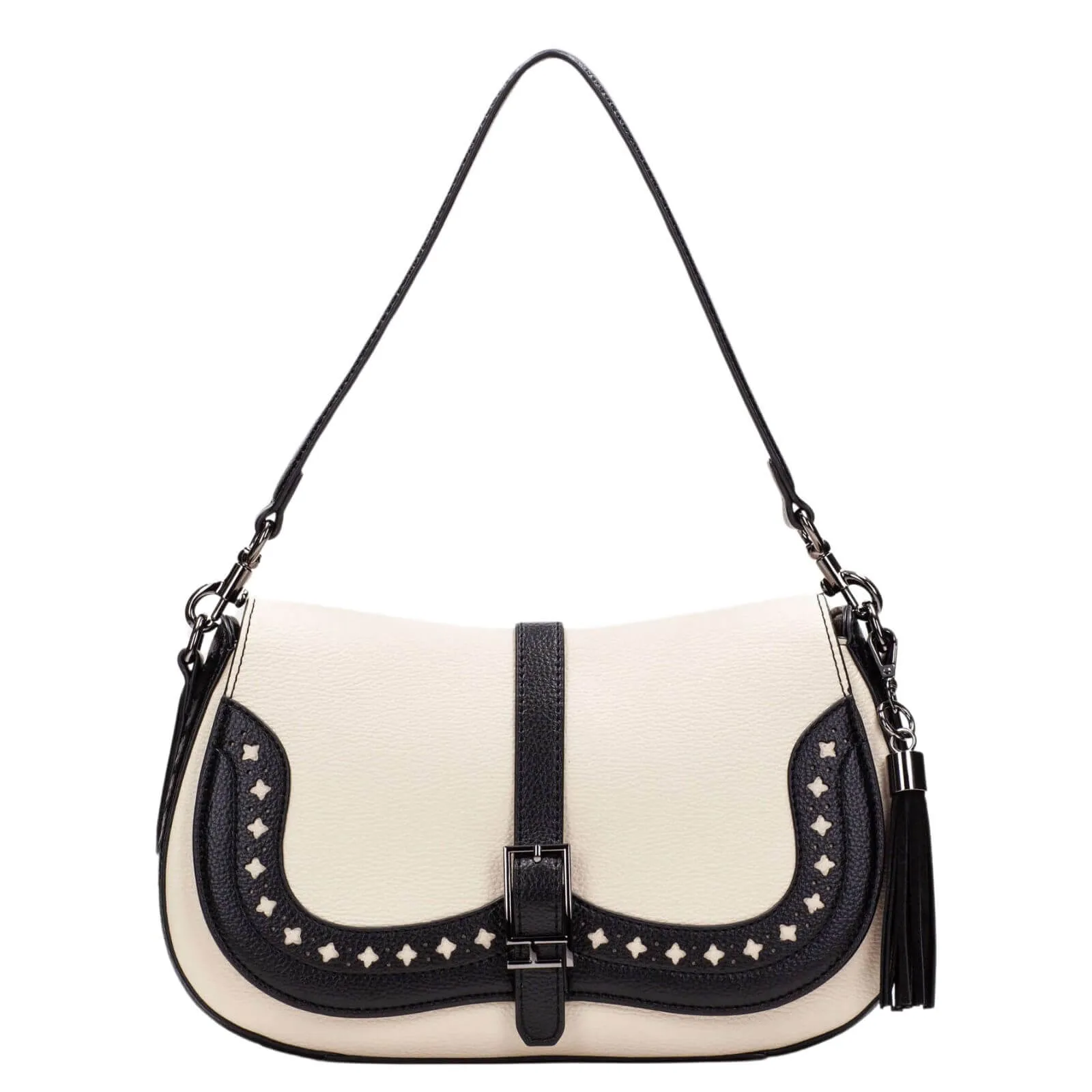 Hispanitas Cream & Black Saddle Bag