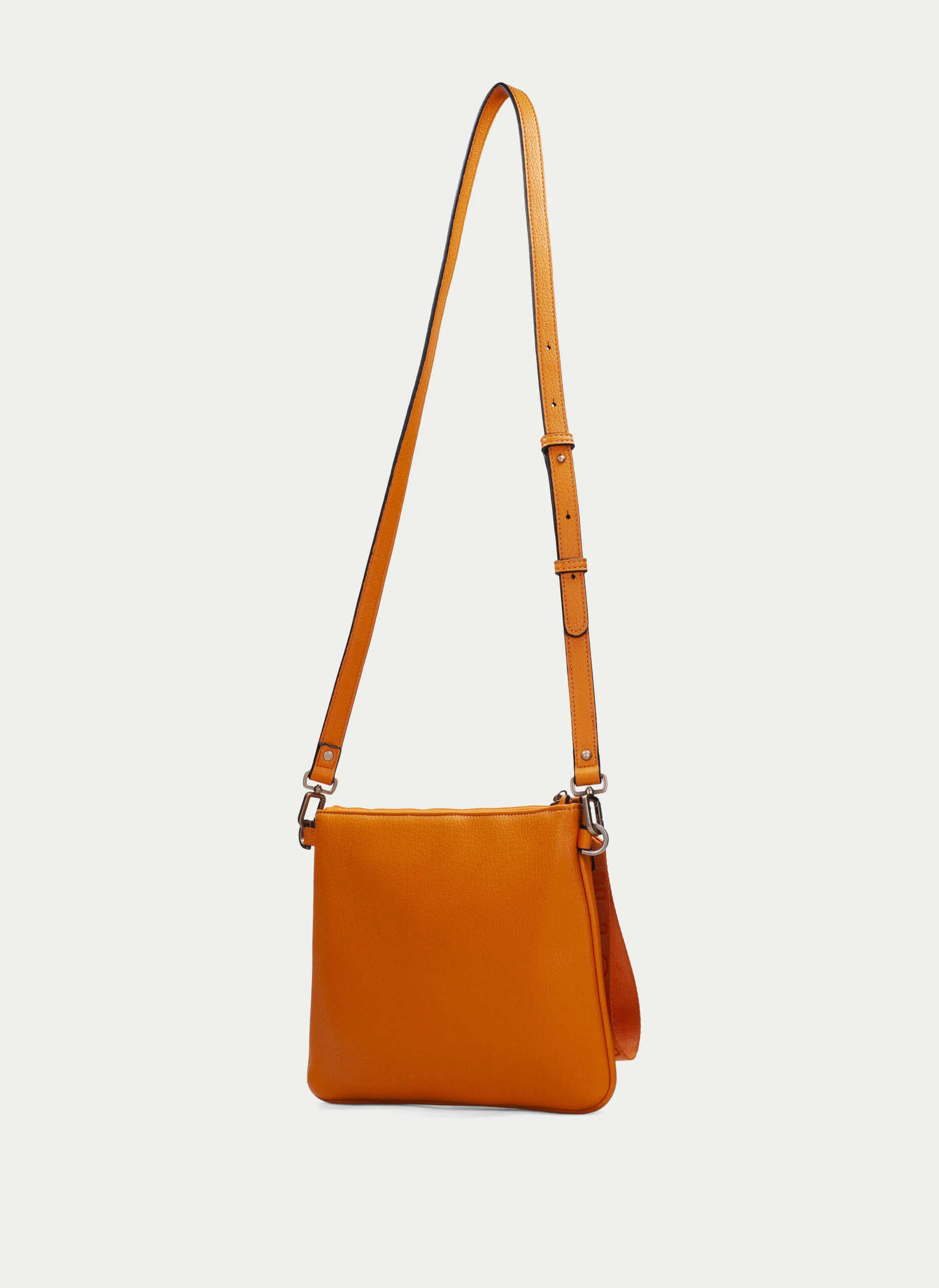 Hispanitas Orange Leather Clutch/Crossbody Bag