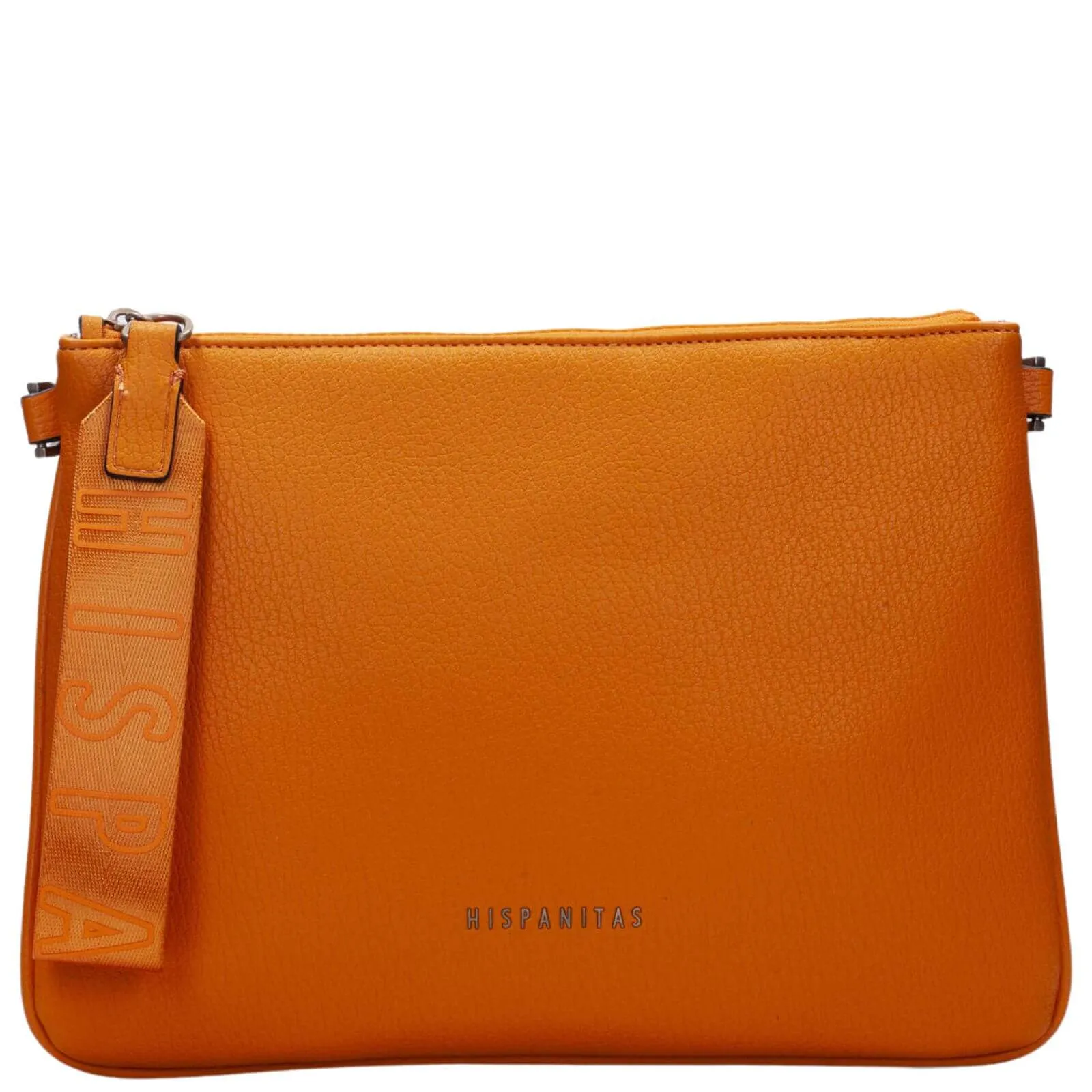 Hispanitas Orange Leather Clutch/Crossbody Bag