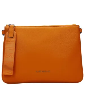 Hispanitas Orange Leather Clutch/Crossbody Bag