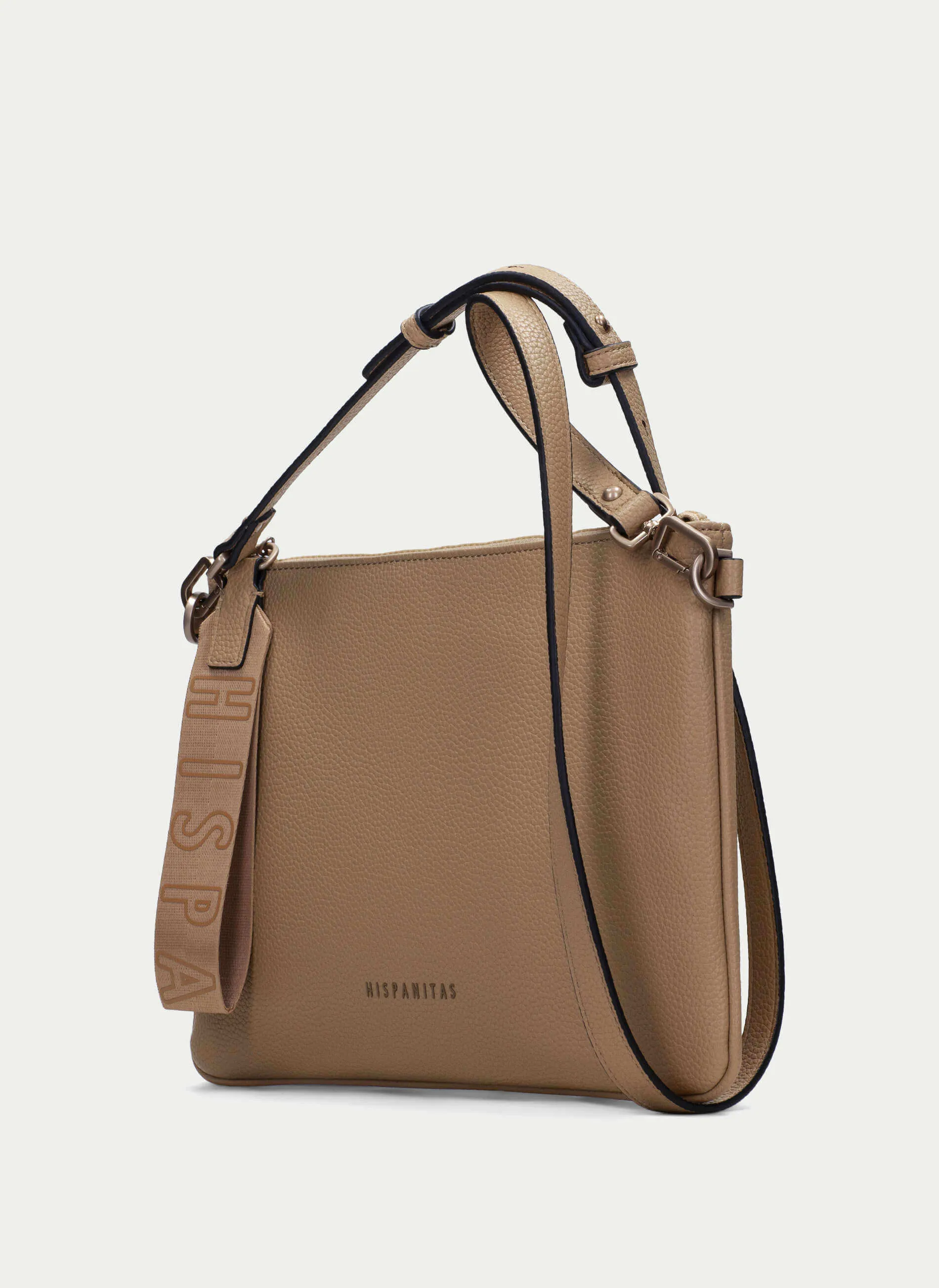 Hispanitas Tan Leather Clutch/Crossbody Bag