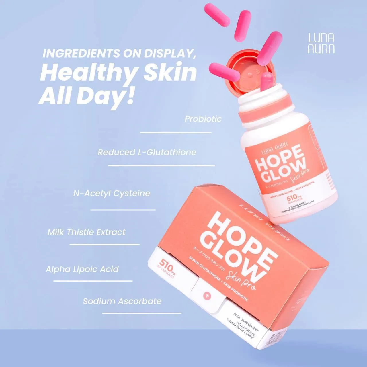 Hope Glow Skin Pro 510mg (30 Capsules)
