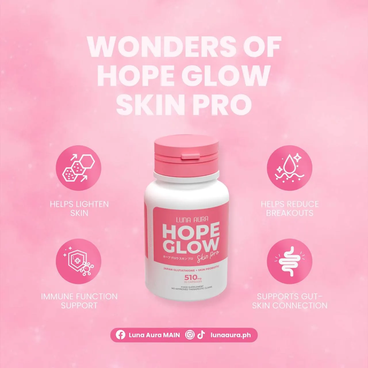 Hope Glow Skin Pro 510mg (30 Capsules)