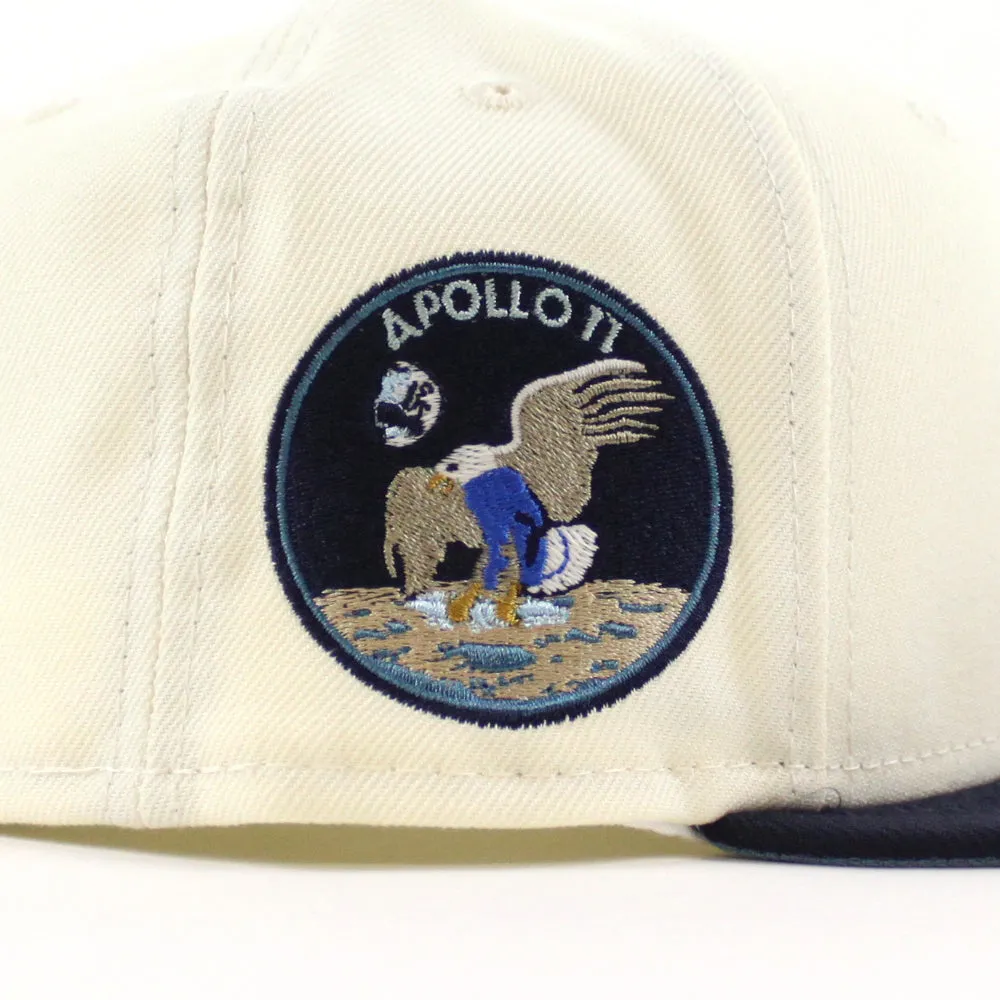 Houston Astros Apollo 11 New Era 59Fifty Fitted Hat (Glow in the Dark CHROME WHITE NIGHT SHIFT NAVY SKY BLUE Under Brim)