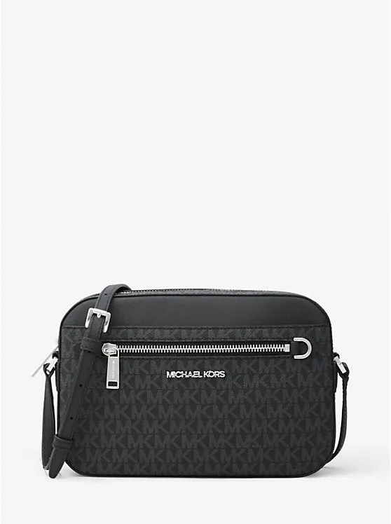 Jet Set Large Logo Crossbody Bag - Black
