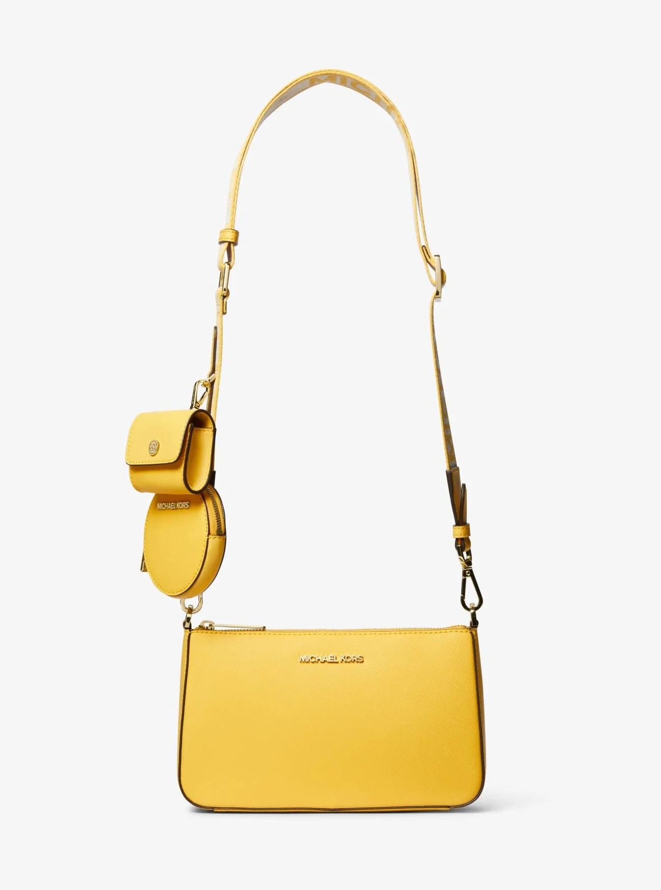 Jet Set Saffiano Leather Crossbody Bag with Case for Apple Airpods Pro