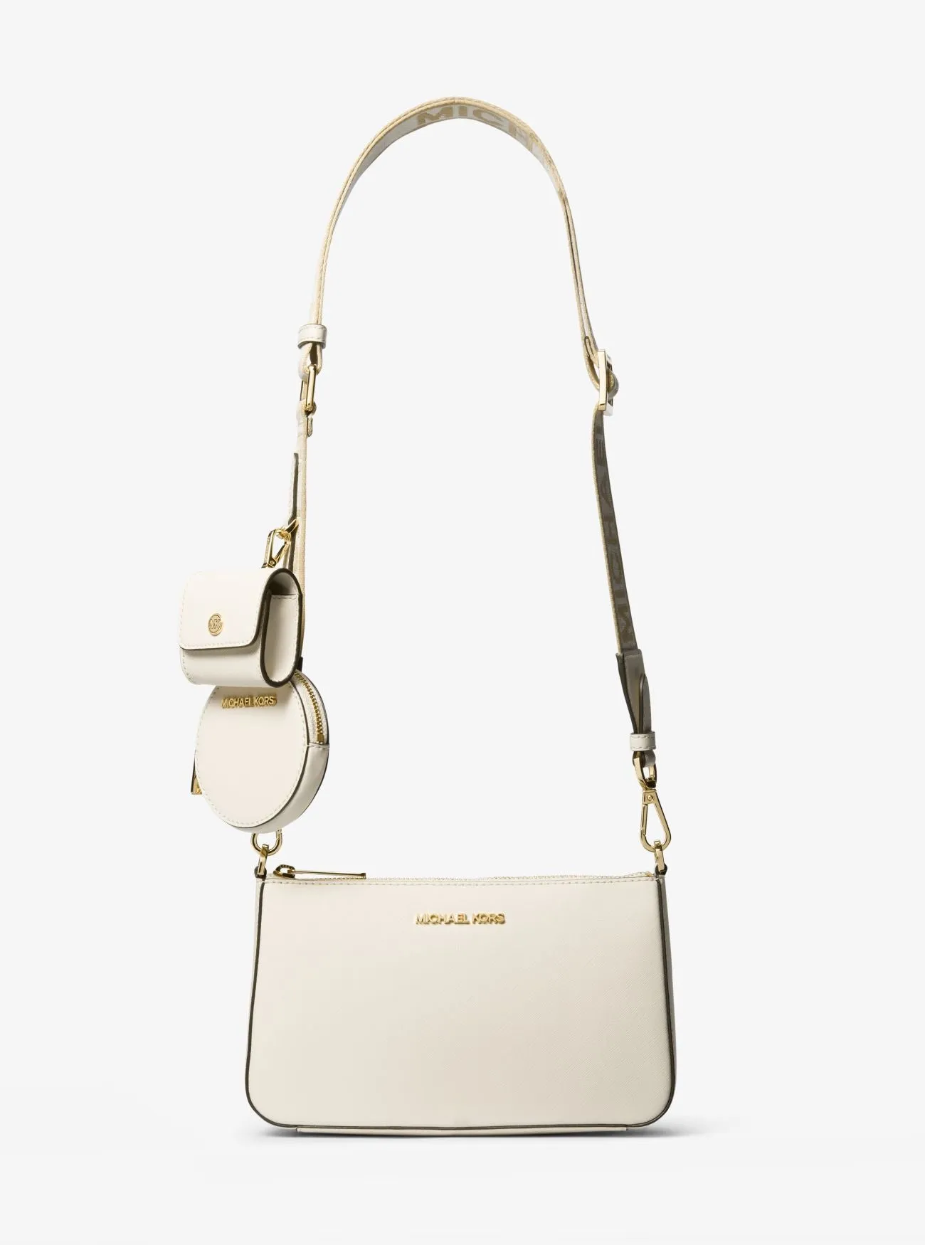 Jet Set Saffiano Leather Crossbody Bag with Case for Apple Airpods Pro