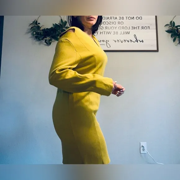 JNBY yellow dress above knee dress for woman size Lg
