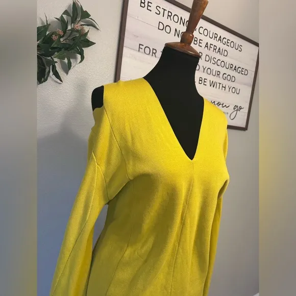 JNBY yellow dress above knee dress for woman size Lg