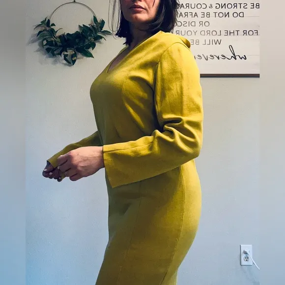 JNBY yellow dress above knee dress for woman size Lg