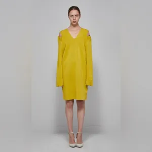 JNBY yellow dress above knee dress for woman size Lg