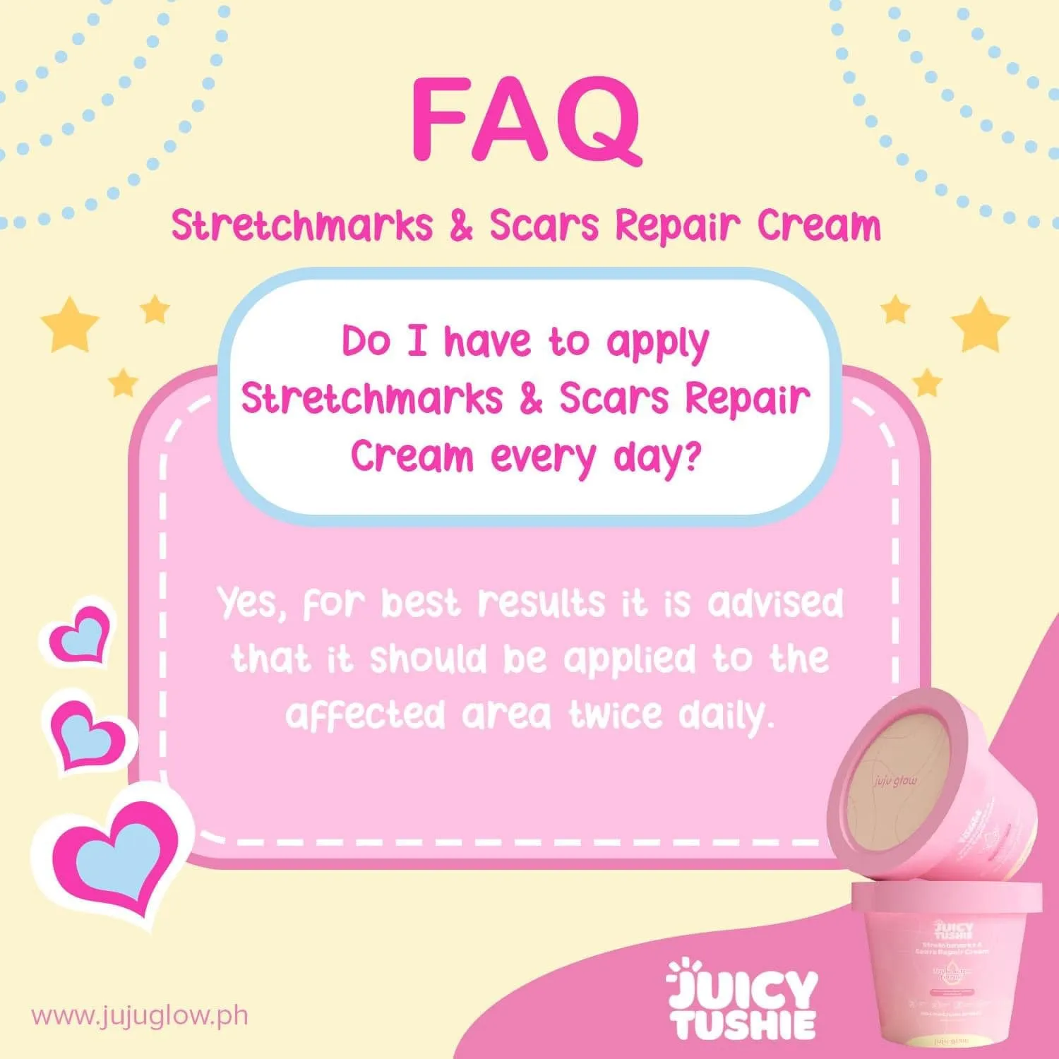 Juicy Tushie Stretchmarks and Scars Repair Cream