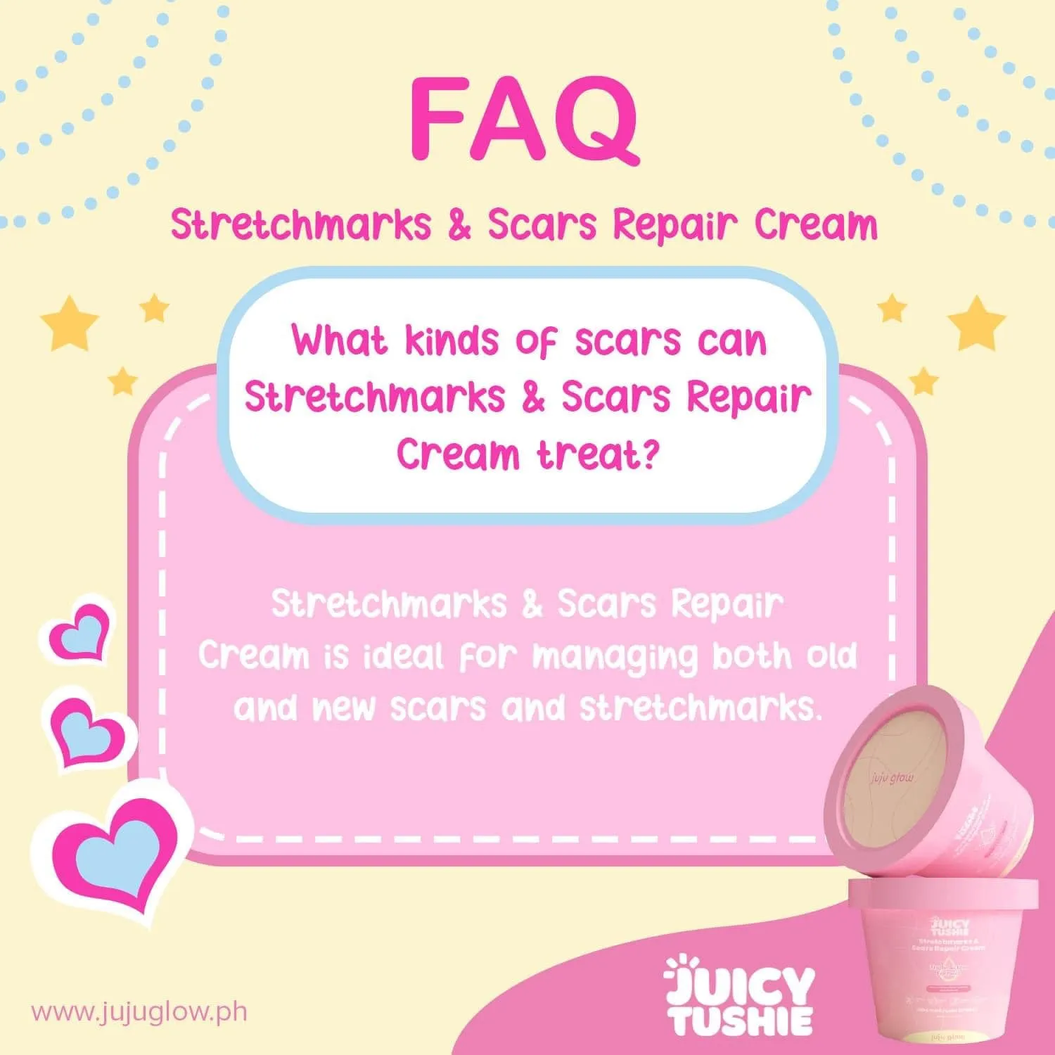 Juicy Tushie Stretchmarks and Scars Repair Cream
