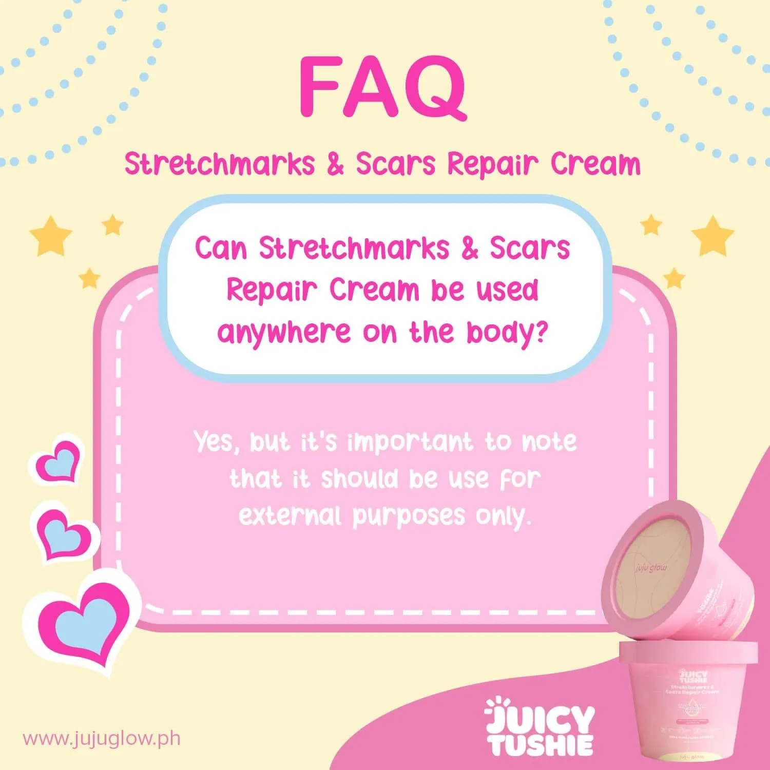 Juicy Tushie Stretchmarks and Scars Repair Cream