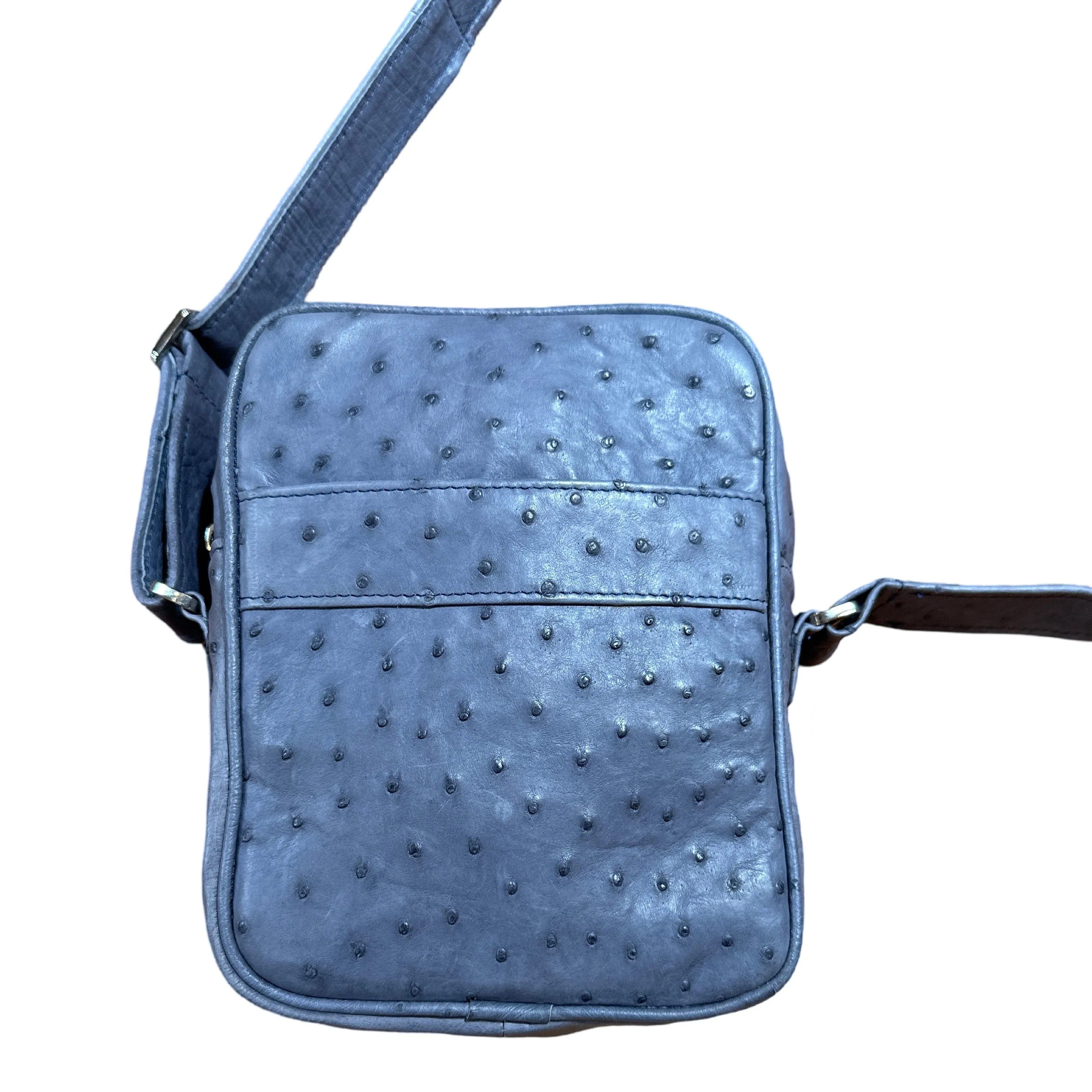 Kashani Gray Genuine Ostrich Quill Crossbody Bag