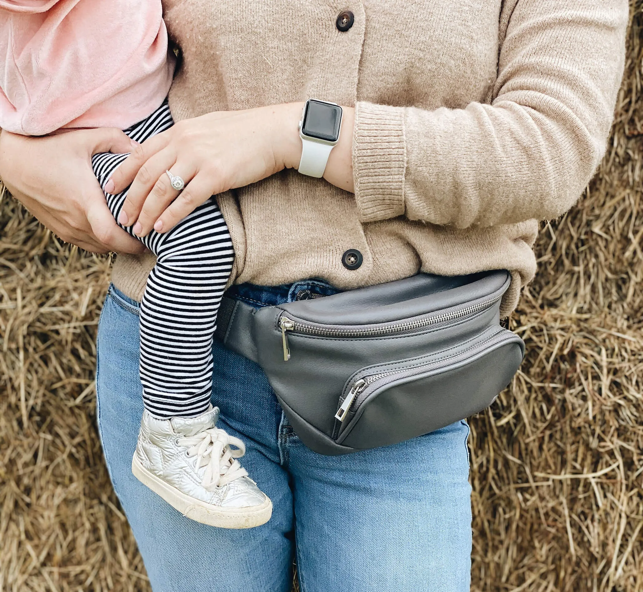 Kibou Vegan Leather Bag - Charcoal