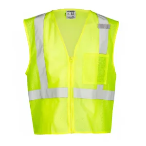 Kishigo Single Pocket Zipper Mesh Vest, Type R Class 2