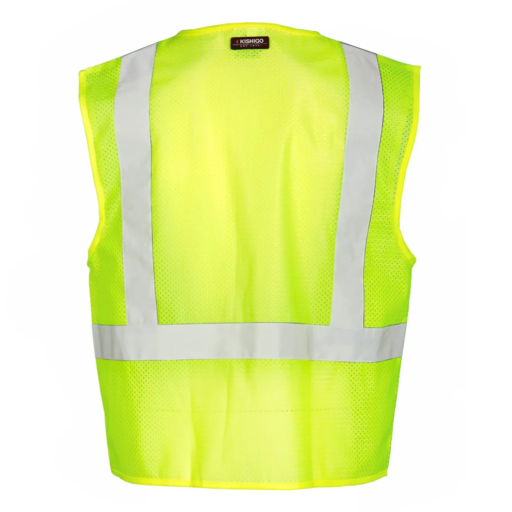 Kishigo Single Pocket Zipper Mesh Vest, Type R Class 2