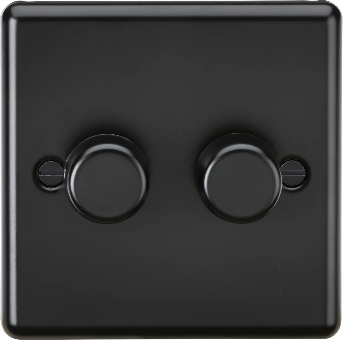 Knightsbridge CL2192MBB Rounded Edge 2G 2 Way 10-200W (5-150W LED) Intelligent Dimmer - Matt Black