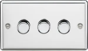 Knightsbridge CL2193PC Rounded Edge 3G 2 Way 10-200W (5-150W LED) Intelligent Dimmer - Polished Chrome