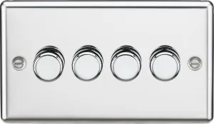 Knightsbridge CL2194PC Rounded Edge 4G 2 Way 10-200W (5-150W LED) Intelligent Dimmer - Polished Chrome