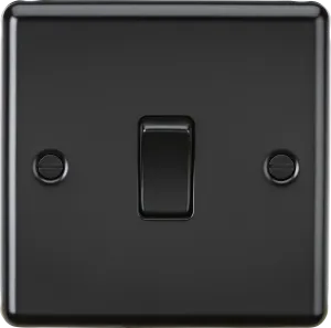 Knightsbridge CL2MBB Rounded Edge 10AX 1G 2-Way Plate Switch - Matt Black