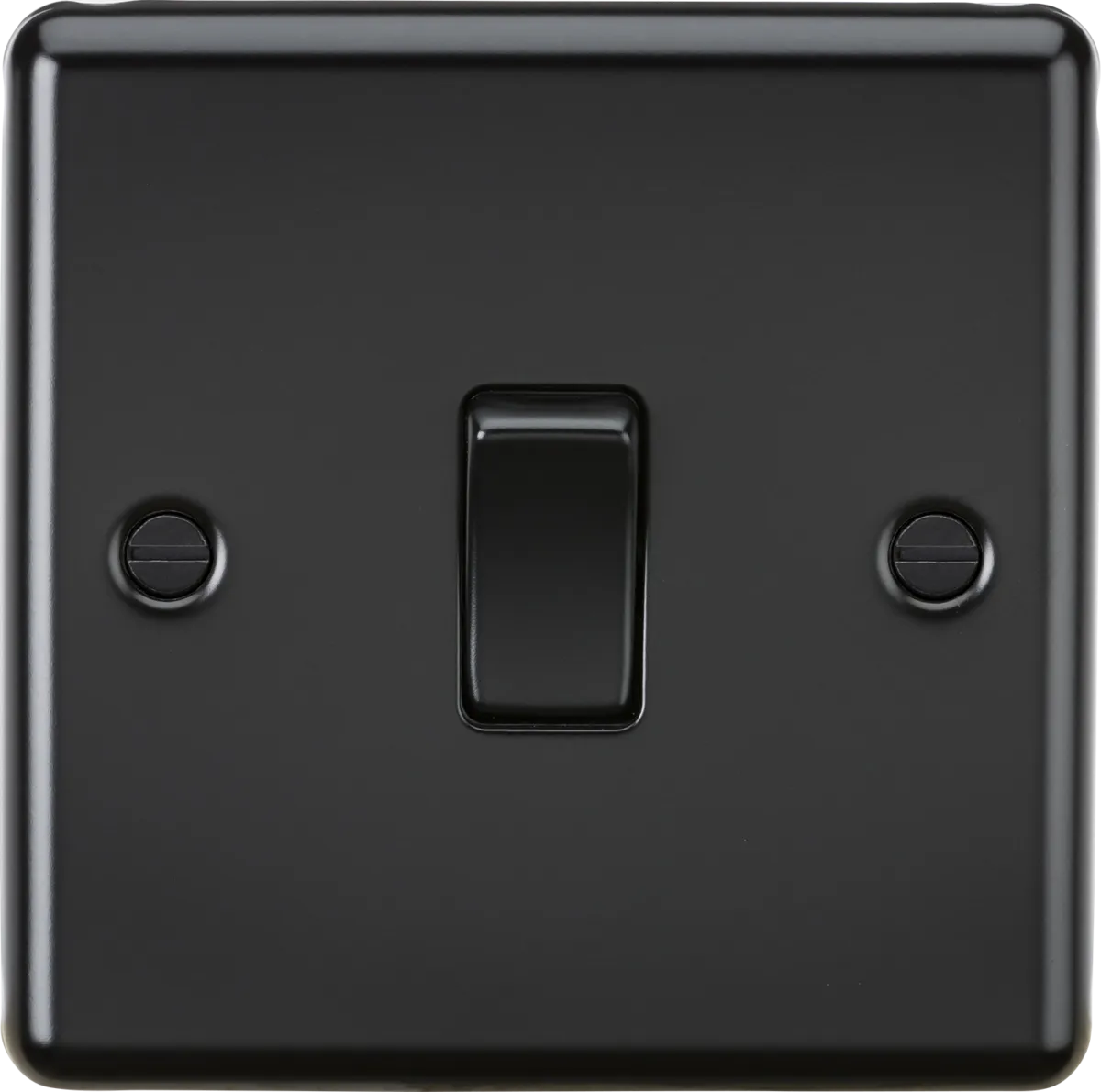 Knightsbridge CL2MBB Rounded Edge 10AX 1G 2-Way Plate Switch - Matt Black