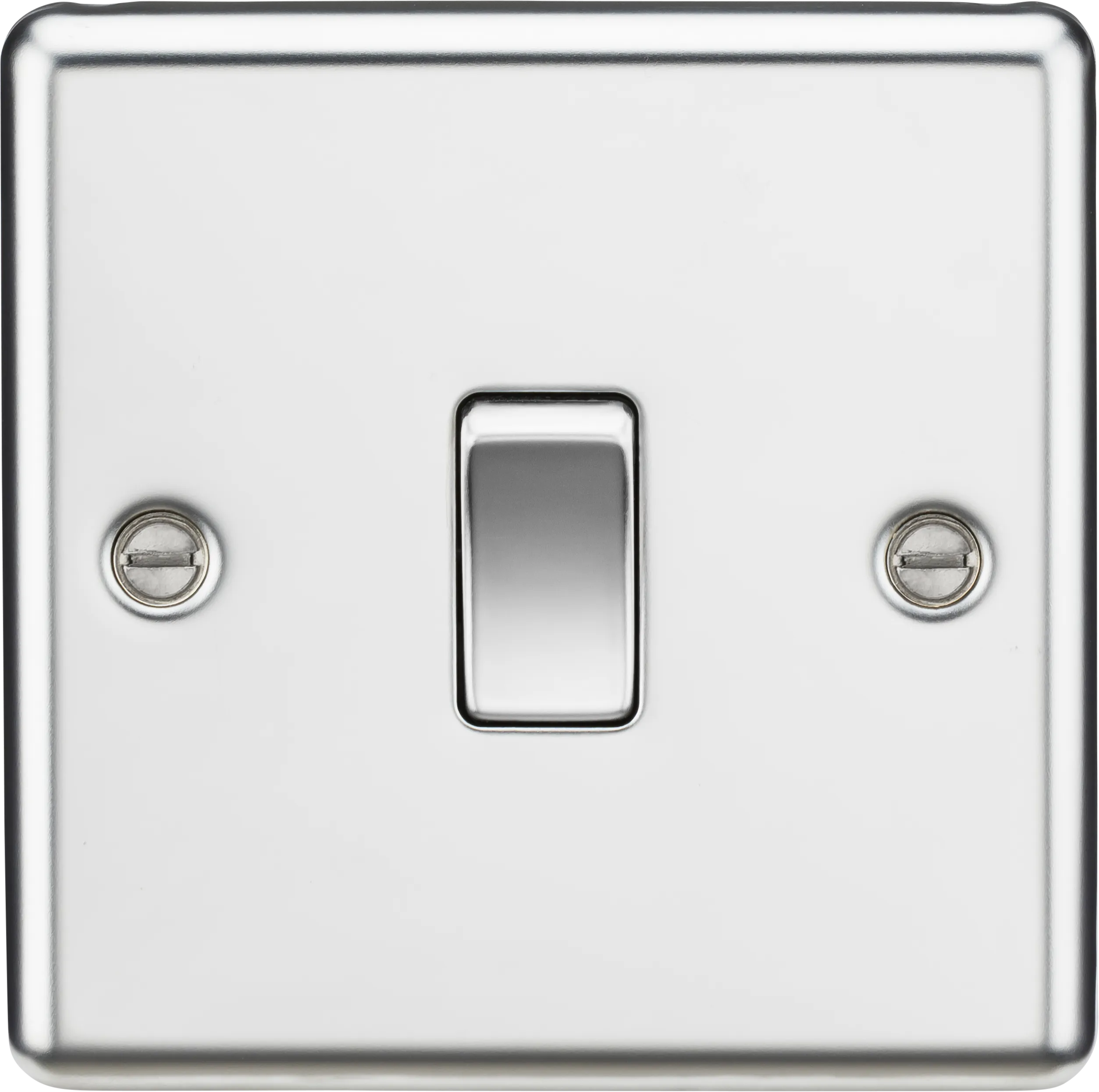 Knightsbridge CL2PC Rounded Edge 10AX 1G 2-Way Plate Switch - Polished Chrome