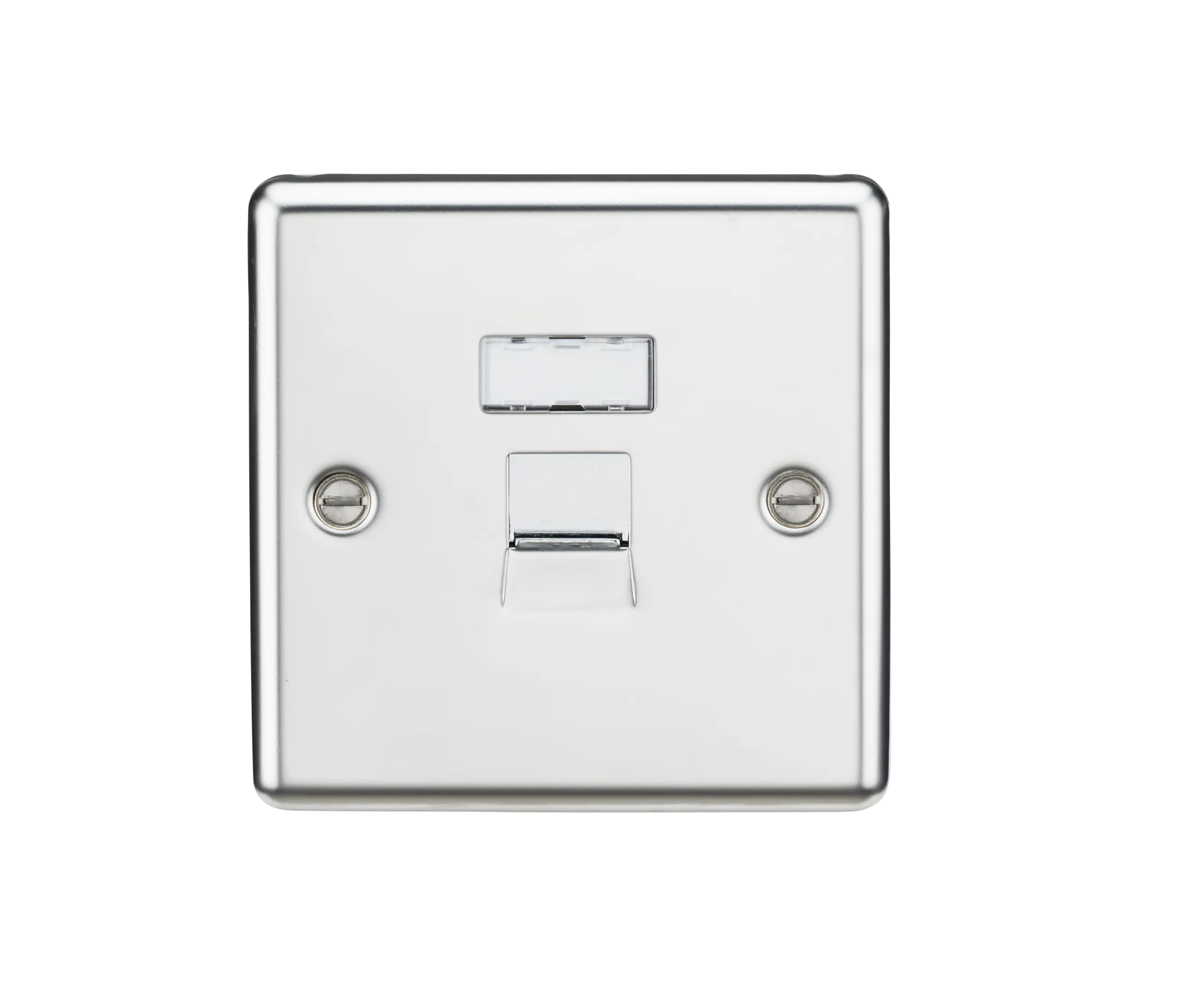 Knightsbridge CL45PC Rounded Edge RJ45 Network Outlet - Polished Chrome
