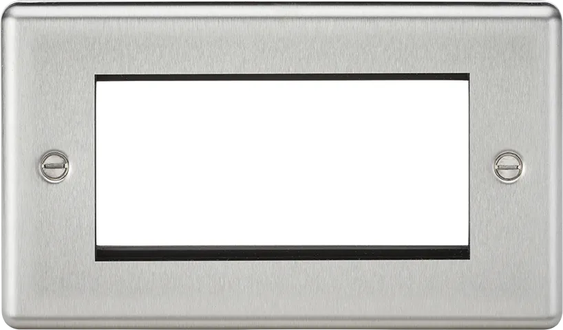 Knightsbridge CL4GBC Rounded Edge 4G Modular Faceplate - Brushed Chrome