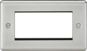 Knightsbridge CL4GBC Rounded Edge 4G Modular Faceplate - Brushed Chrome