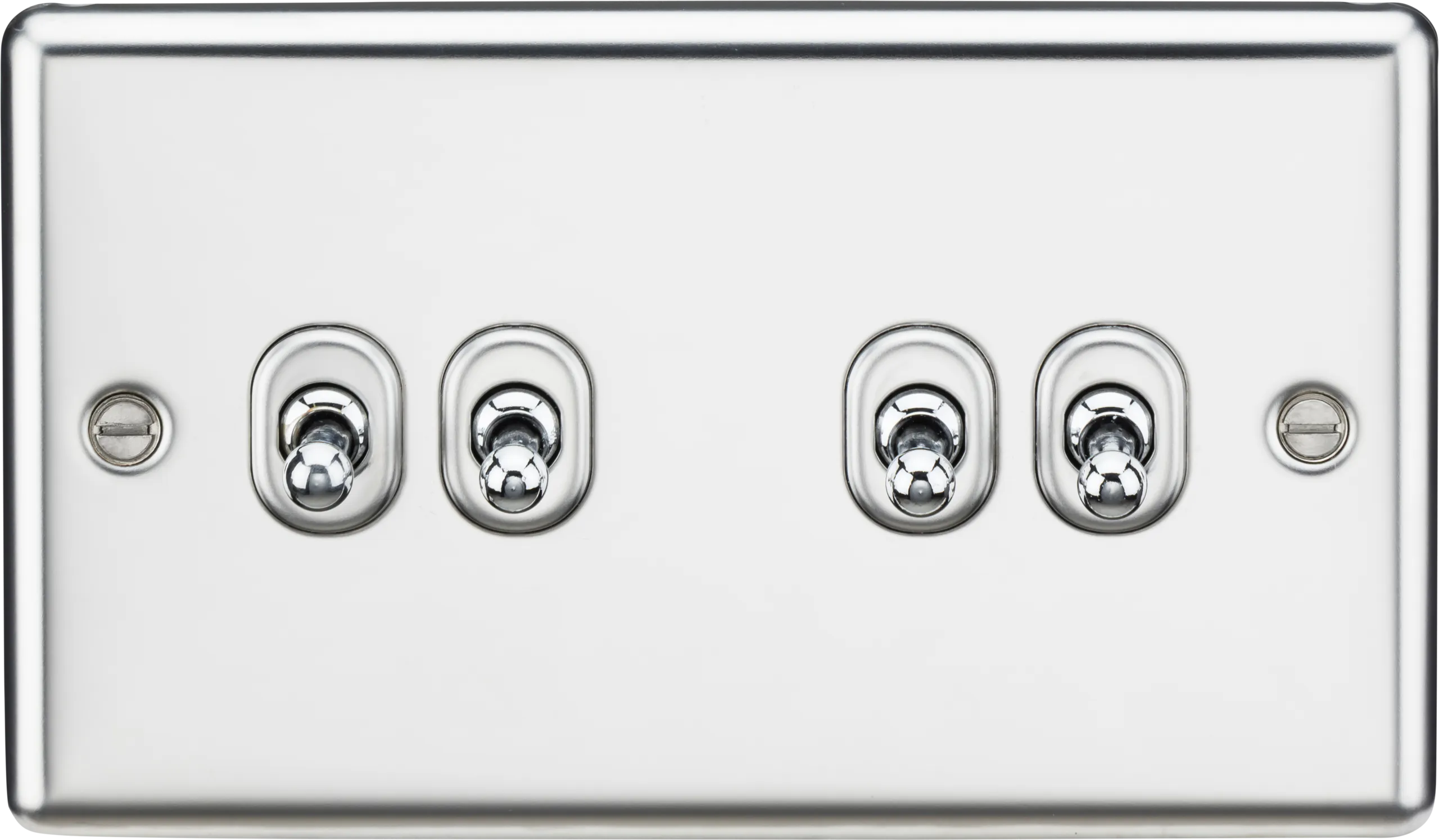 Knightsbridge CLTOG4PC Rounded Edge 10AX 4G 2-Way Toggle Switch - Polished Chrome