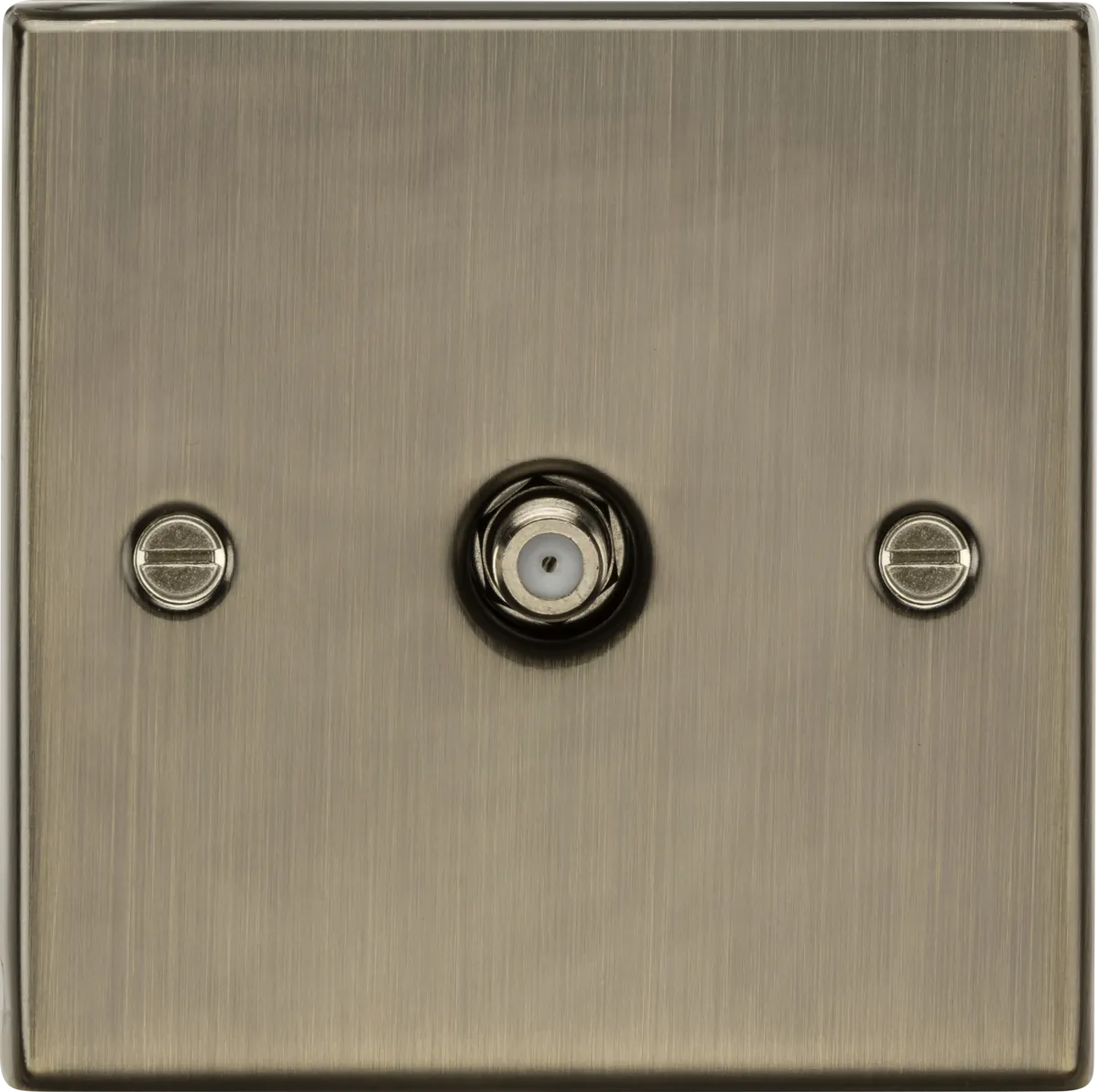 Knightsbridge CS015AB Square Edge SAT TV Outlet - Antique Brass