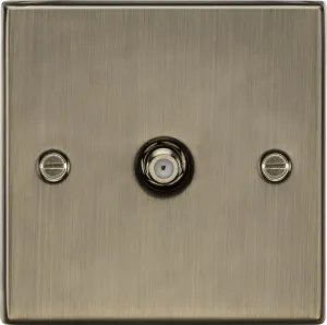 Knightsbridge CS015AB Square Edge SAT TV Outlet - Antique Brass