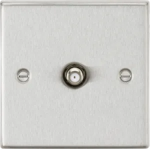 Knightsbridge CS015BC Square Edge SAT TV Outlet - Brushed Chrome
