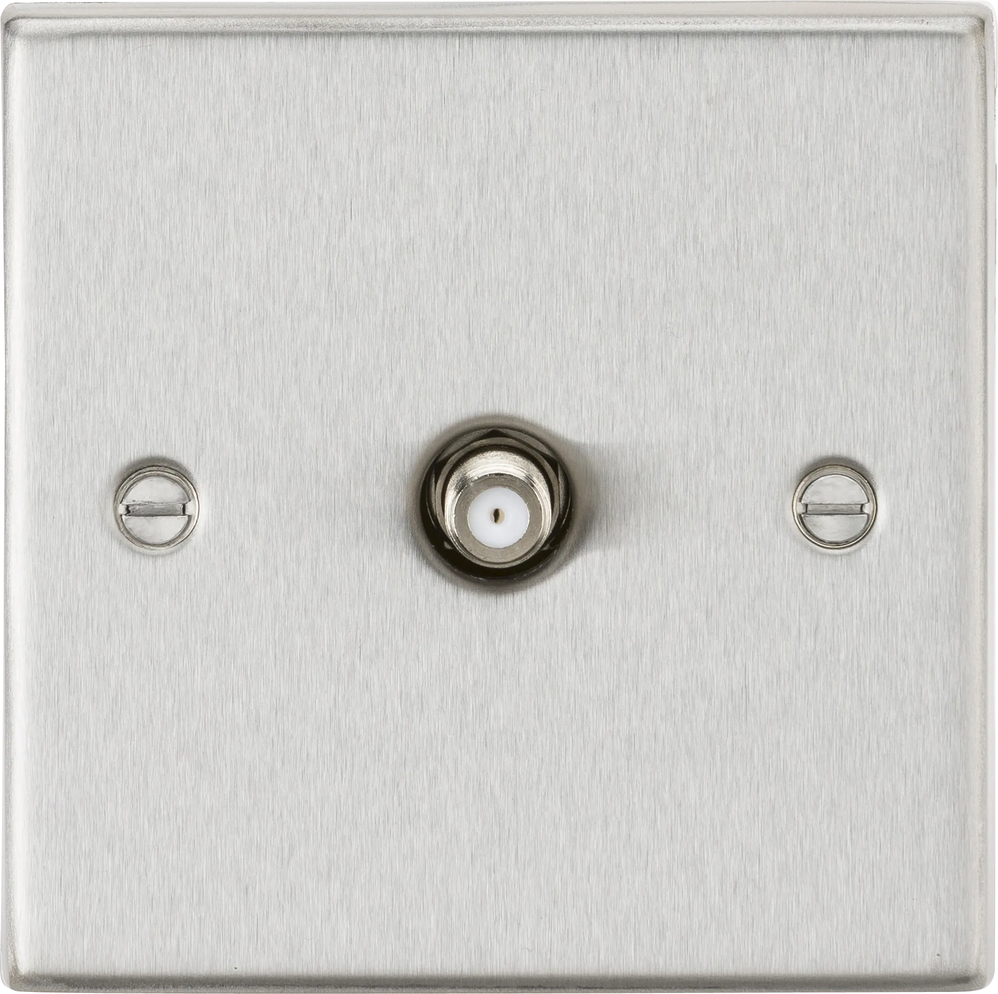 Knightsbridge CS015BC Square Edge SAT TV Outlet - Brushed Chrome
