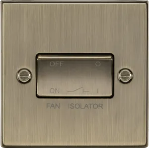 Knightsbridge CS11AB Square Edge 10AX 3 Pole Fan Isolator Switch - Antique Brass
