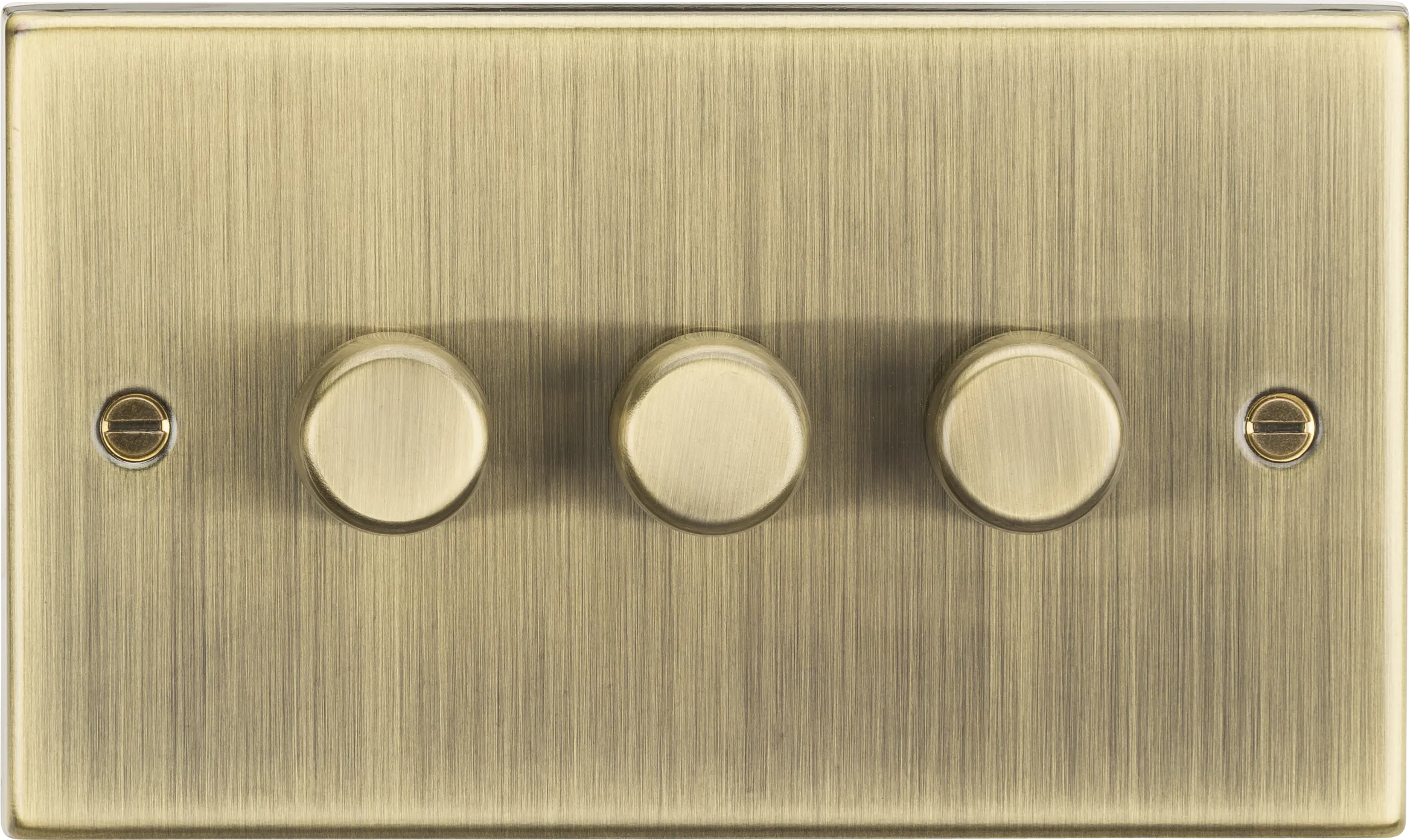 Knightsbridge CS2183AB Square Edge 3G 2 Way 10-200W Trailing Edge Dimmer - Antique Brass