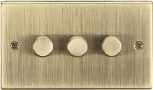Knightsbridge CS2183AB Square Edge 3G 2 Way 10-200W Trailing Edge Dimmer - Antique Brass