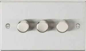 Knightsbridge CS2183BC Square Edge 3G 2 Way 10-200W (5-150W LED) Trailing Edge Dimmer - Brushed Chrome