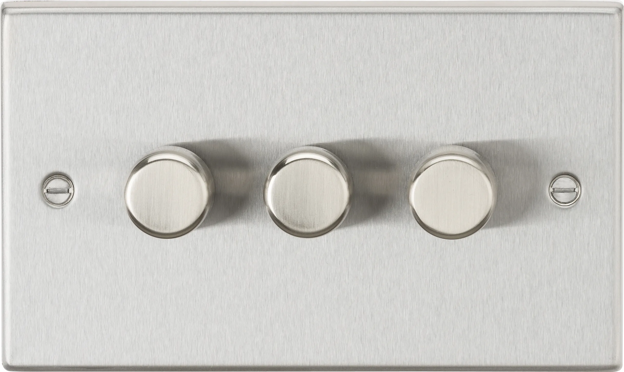 Knightsbridge CS2183BC Square Edge 3G 2 Way 10-200W (5-150W LED) Trailing Edge Dimmer - Brushed Chrome