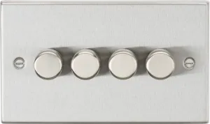 Knightsbridge CS2184BC Square Edge 4G 2 Way 10-200W (5-150W LED) Trailing Edge Dimmer - Brushed Chrome