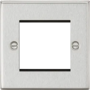 Knightsbridge CS2GBC Square Edge 2G Modular Faceplate - Brushed Chrome