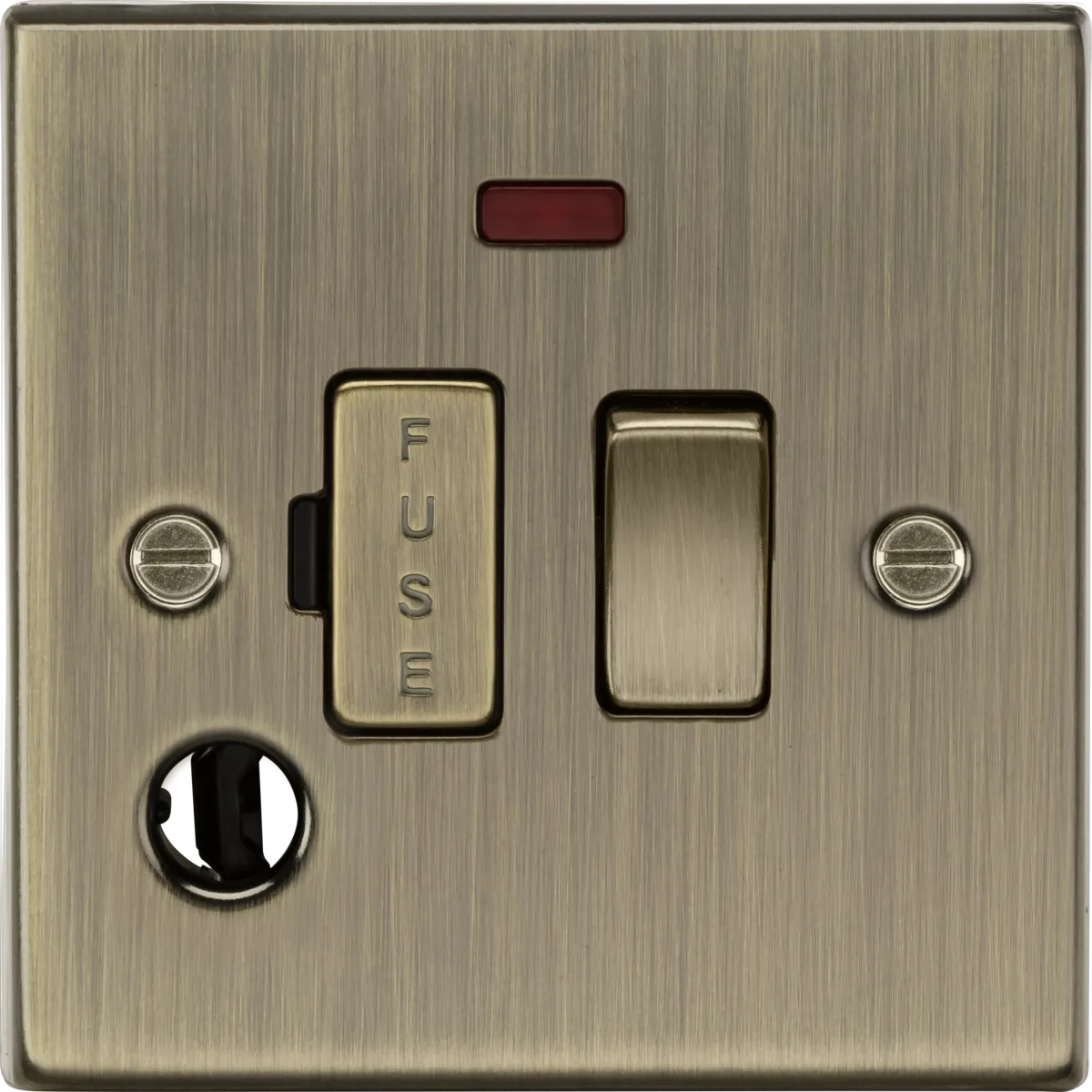 Knightsbridge CS63FAB Square Edge 13A Switch Fused Spur Unit   Neon & Flex Outlet - Antique Brass
