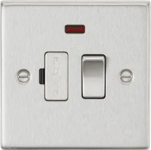 Knightsbridge CS63NBC Square Edge 13A Switched Fused Spur Unit   Neon - Brushed Chrome