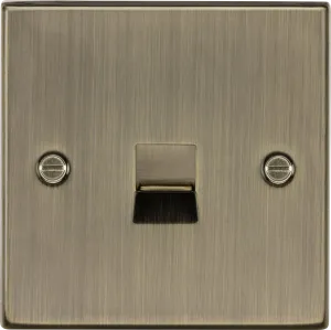 Knightsbridge CS74AB Square Edge Telephone Extension Outlet - Antique Brass