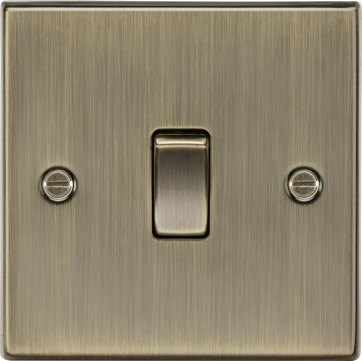 Knightsbridge CS834AB Square Edge 20A 1G DP Switch - Antique Brass