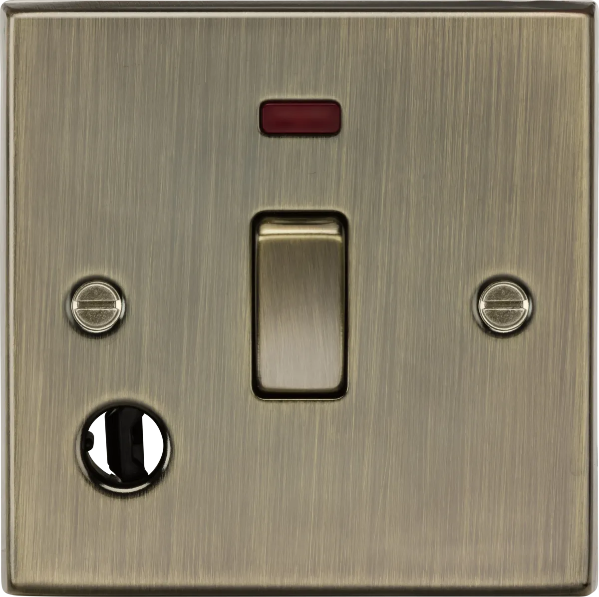 Knightsbridge CS834FAB Square Edge 20A 1G DP Switch   Neon & Flex Outlet - Antique Brass