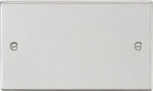 Knightsbridge CS86BC Square Edge 2G Blanking Plate - Brushed Chrome